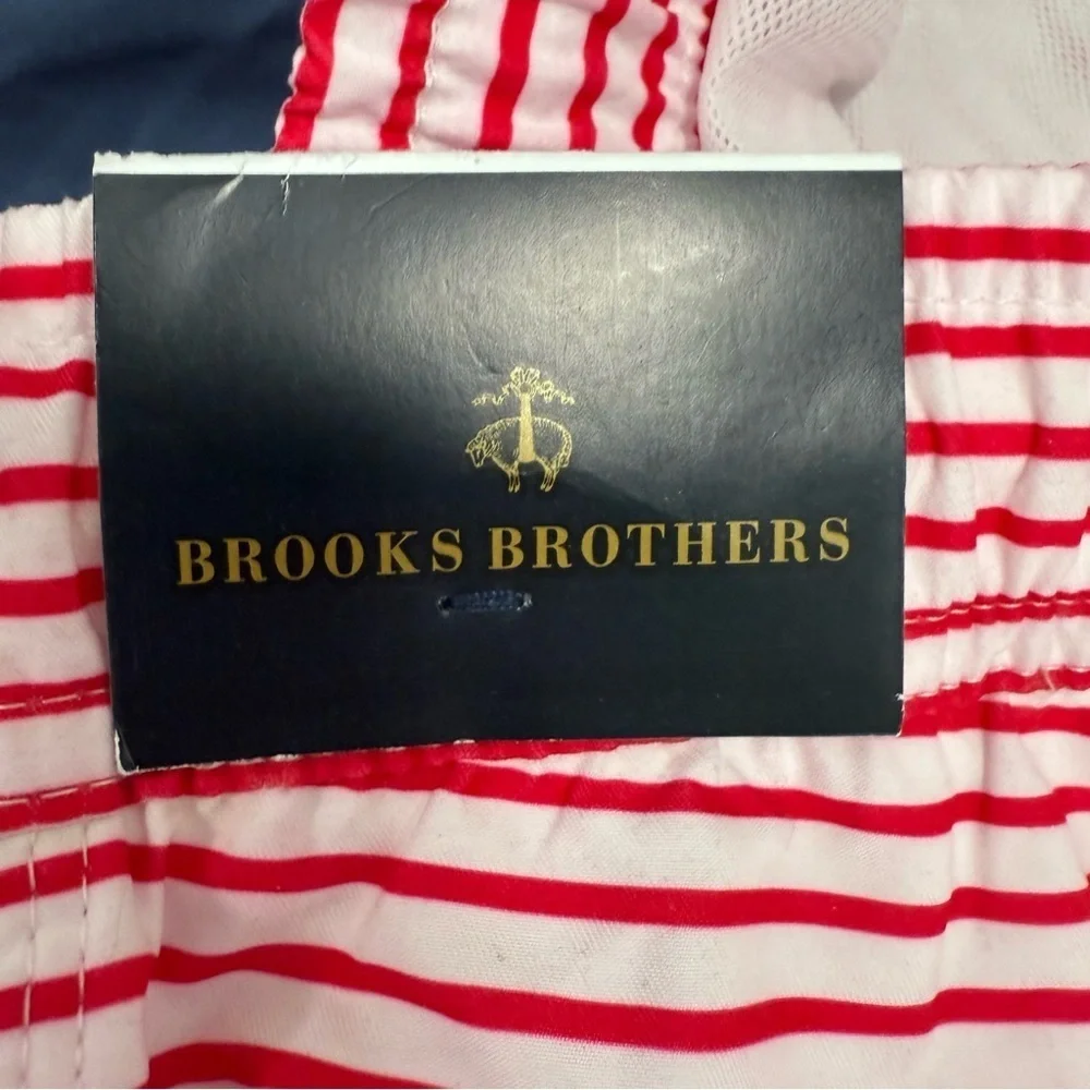 NWT Brooks Brothers Swim Trunks XXL Stars Stripes Patriotic Flag Shorts Swimsuit